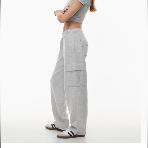 aritzia cargo sweatpants in heather chrome - Picture 1 of 3